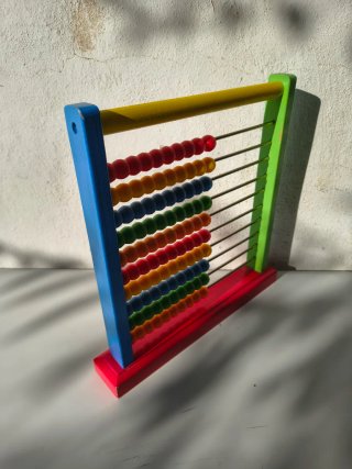 Ábaco de madera multicolor