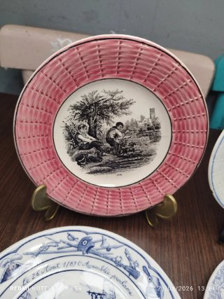 Lote 7 Platos Postre Porcelana Antiguos