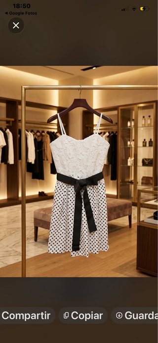 Vestido fiesta blanco y negro