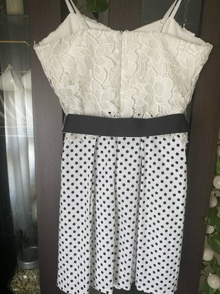 Vestido fiesta blanco y negro
