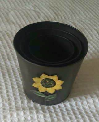 Juego 3 Maceteros Metal Girasol Marrón/Amarillo