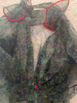 Blusa Uterque floral transparente