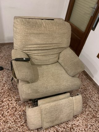Butaca reclinable tela beige