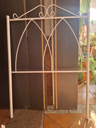Cabecero cama individual metal blanco