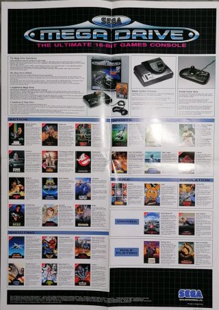 SEGA Mega DRIVE "SÚPER MÓNACO GP" POSTER-CATÁLOGO