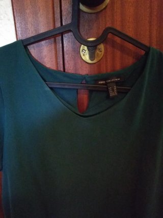 Blusa manga corta verde Mango