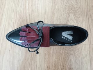 Zapatos Oxford plataforma track burdeos talla 37