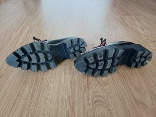 Zapatos Oxford plataforma track burdeos talla 37