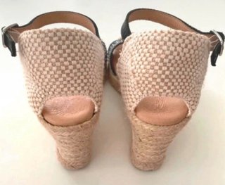 Sandalias Cuña Piel Pedrería Étnica