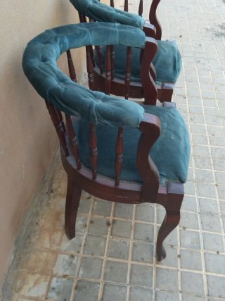2 Sillas Butaca Estilo Isabelino Madera