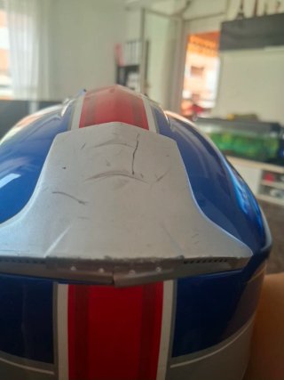 Casco Astone Motocross Enduro Azul/Rojo