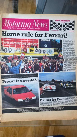 Periódico Motoring News 14 Sept 1988