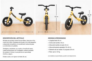 Bicicleta sin pedales Sawyer