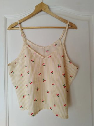 Camiseta tirantes rayas y cerezas Talla XL