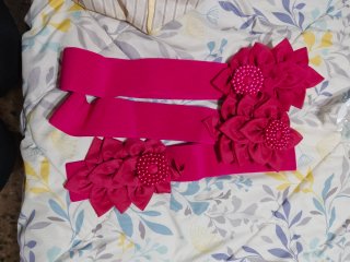 Cinturón fiesta flores fucsia