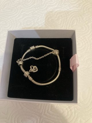 Lote Pandora plata pulsera,aniilo y cadena