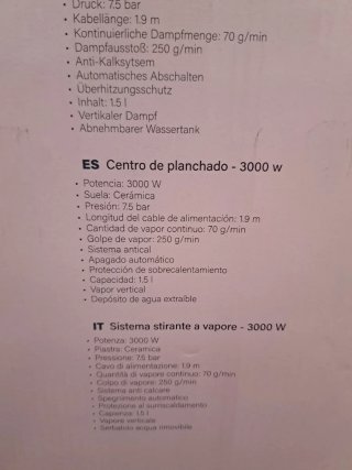 Centro de Planchado Princess 3000W