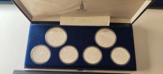 5 Estuches Plata Juegos Olímpicos Moscú 1980 URSS