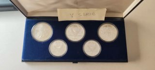 5 Estuches Plata Juegos Olímpicos Moscú 1980 URSS