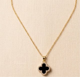 Collar Acero Inoxidable Baño Oro 18k Trébol