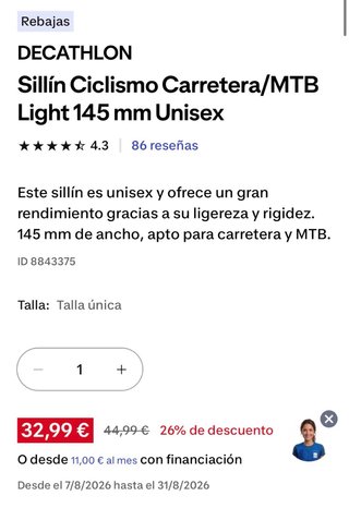 Sillín de bicicleta negro