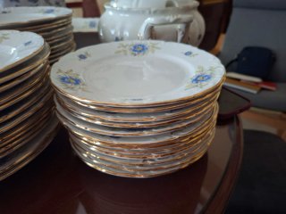 Vajilla Royal China Vigo Porcelana Flores Azules