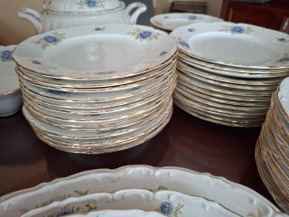 Vajilla Royal China Vigo Porcelana Flores Azules