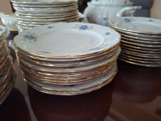 Vajilla Royal China Vigo Porcelana Flores Azules