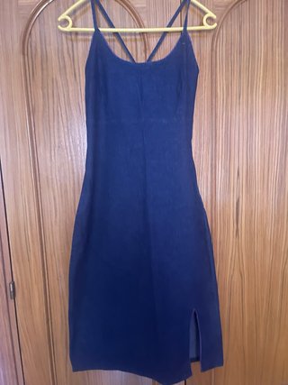 Vestido vaquero tirantes con abertura lateral