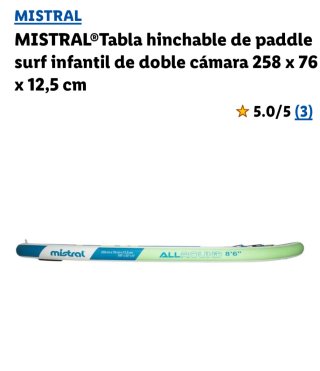 Tabla paddle surf hinchable Mistral infantil