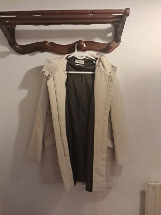 Chaquetón Mango Beige Talla S Mujer