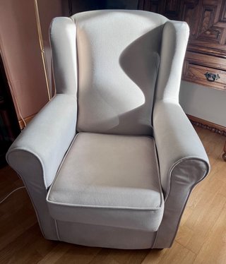 Sofá 2 plazas + Sillón beige tela (regalo)