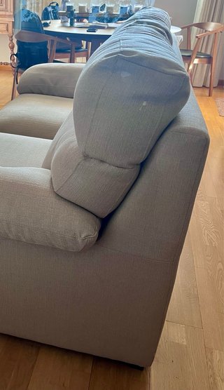 Sofá 2 plazas + Sillón beige tela (regalo)