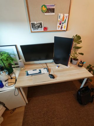 Escritorio Ikea Lagkapten Roble Blanco
