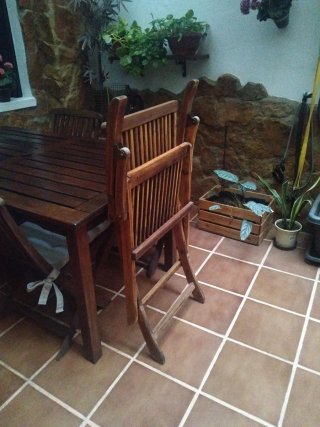 Sillón de jardín de madera plegable