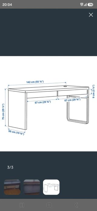 Escritorio Ikea Micke Negro/Marrón