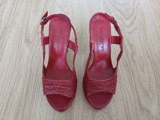 Sandalias WSP Piel Rojas Talla 37 Nuevas.