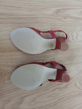 Sandalias WSP Piel Rojas Talla 37 Nuevas.