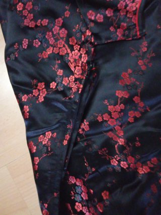 Vestido chino negro y rojo