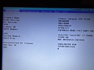 Portátil Lenovo IdeaPad 320 i7 12GB RAM Argento