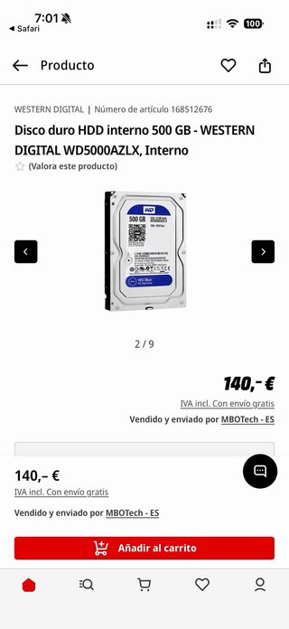 2 Discos Duros 500GB WD poco uso