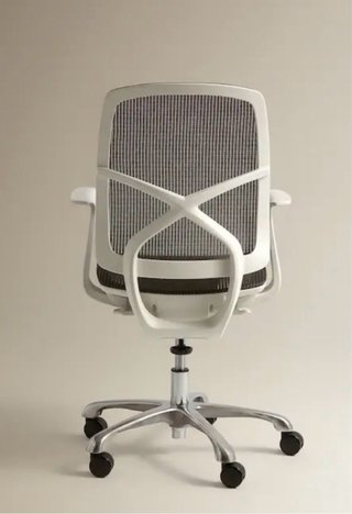 Escritorio cristal y silla estudio gris