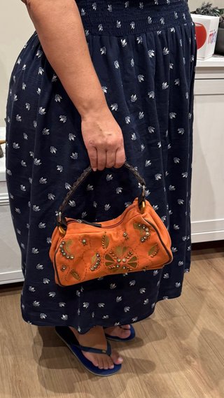 Bolso de mano/hombro color teja