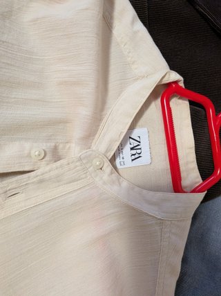 Camisa de lino beige hombre