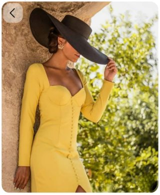 Vestido Midi Amarillo Talla S