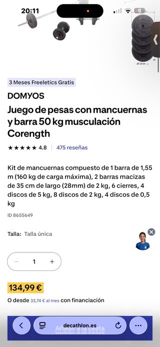 Banco Press Banca + Kit Pesas 50kg