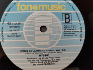 Ritmo de la Noche - Mystic Maxi Vinilo 12