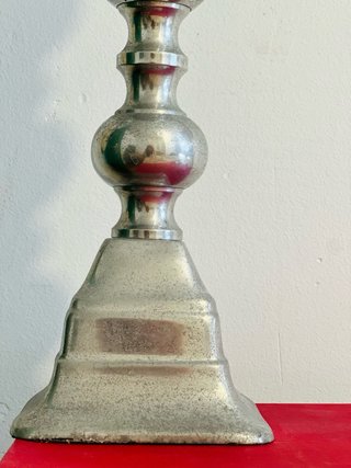 Candelabro de metal plateado estilo BALUSTER