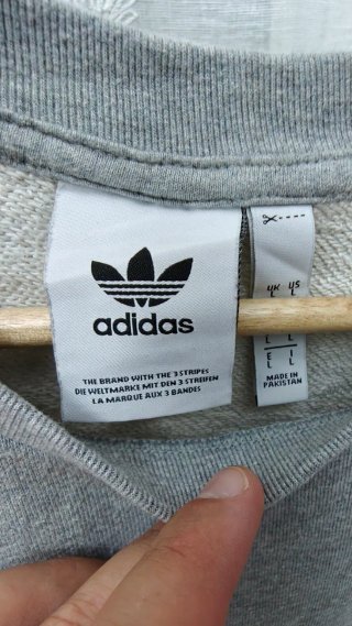 Felpa Adidas Grigia con Logo Bianco