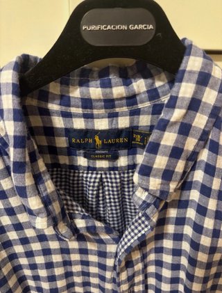 Camisa Ralph Lauren cuadros azul y blanco